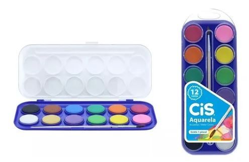 Aquarela CIS 12 Cores Pastilha