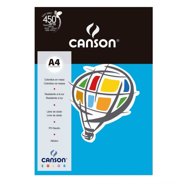 Papel Canson Azul Royal A4 180gm - Unidade