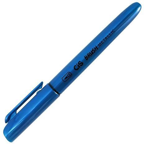 Caneta Brush Metalica Cis - Azul