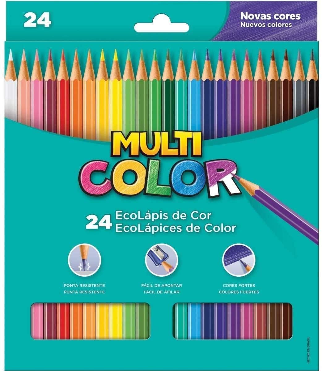 Lápis de cor Multi Color - 24 cores na Papel Luxo